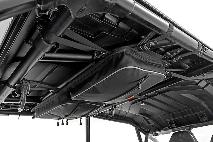 Rough Country Overhead Roof Storage Bag for Polaris RZR & Can-Am Defender MAX – 1680D Water-Resistant UTV Roof Cargo Bag