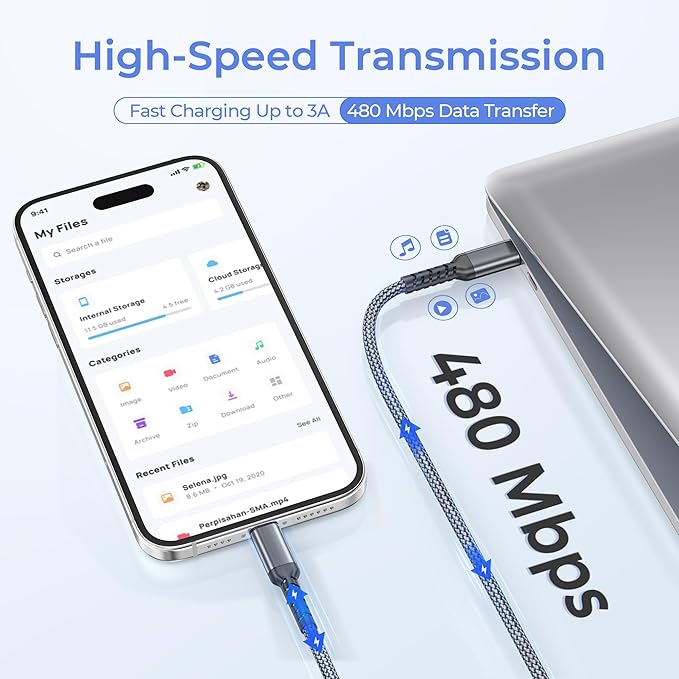 Basesailor USB C to Lightning Charger Cable 6.6ft with USB A Adapter,Power Delivery PD Fast Charging Cord for iPhone 11 12 13 14 10 Mini Pro Max,SE,i11,i12,i13 Phone,Airpods