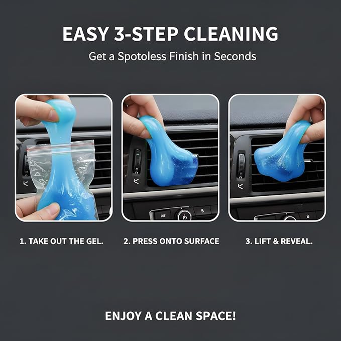 MysticHome for Car Cleaning Gel 160g,Reusable Cleaning Putty for Interior Detailing PC Keyboard, Car Cleaning Supplies, Auto Detailing Tools, Car Slime for Dust Removal, Cleaning Kit,Blue 5.0 OZ