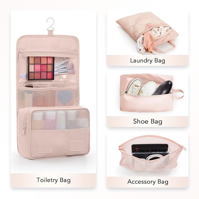 OlarHike 8 Set Compression Packing Cubes for Travel Gifts Mom Women,Luggage Clothes Organizer for Travelers,Airplane/Cruise/Car/Train Travel Essentials,Compressible Expandable Saver Space Bags(Beige)