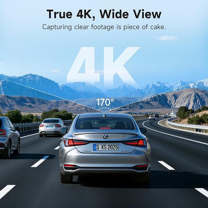 Leadfan 4K Dash Cam for Lexus ES 2019-2026, ES350 ES300h F Sport ES250 etc., Integrated OEM Look, Free 128GB SD Card, Dash Cam with WiFi & APP, Loop Recording, G-Sensor, Plug & Play Dashcam