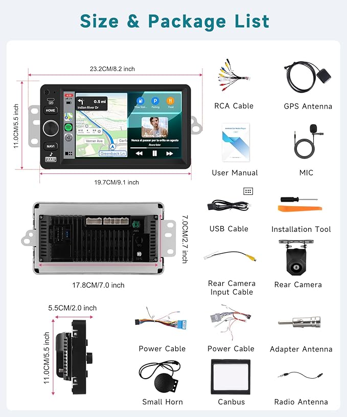 4G+64G Android 15 Car Radio Stereo for Chevy Chevrolet Silverado Tahoe SSR 03-06, GMC Sierra Yukon,Hummer H2 H3, 7'' Touchscreen with Wireless CarPlay Android Auto Backup Camera,GPS BT FM RDS Radio
