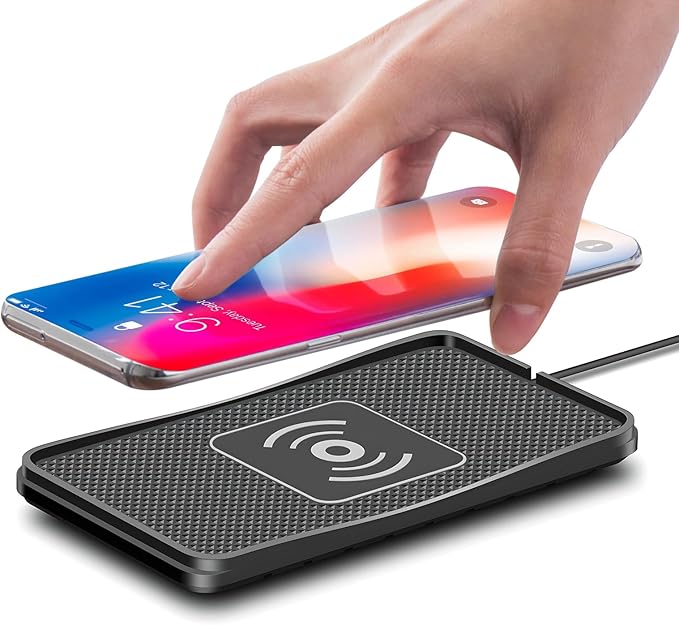 Wireless Car Charger,15W Fast Car Charging Pad, Non-Slip Charging pad Compatible with iPhone17/16/15/14/13/12, Samsung Galaxy S25-S9, Android Phones (20W Adapter)