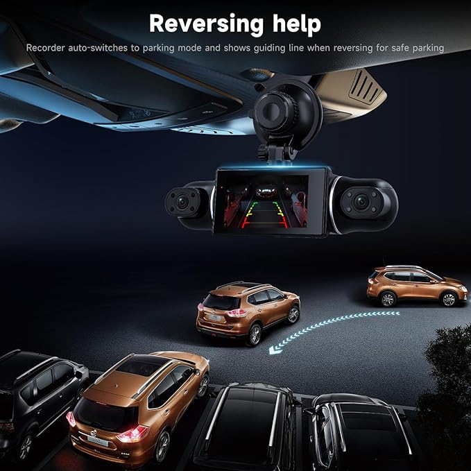 4 Channel Dash Cam Front and Rear Inside 360° Dash Camera for Cars 4 Channel Dash Cam Front and Rear Inside,IPS 4K/2K Dash Camera WiFi APP,G-Sensor 24/7 Parking Mode,170° Loop Recording