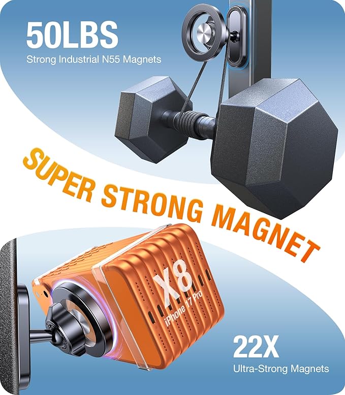 Magnetic Golf Cart Phone Holder for MagSafe Gym Mount【Strong Magnets】Magnetic Phone Holder for Golf Cart Phone Mount for iPhone 17 16 15 Fits EZGO Club Car Yamaha Icon Golf Accessories For Mothers Day