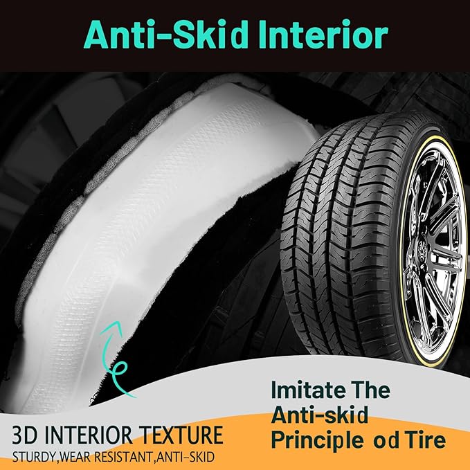 18 Inch Truck Steering Wheel Cover Velvet Wheel Semi-Truck Comfy Grip Cover Anti Slip Car Accessory, Fits Rv, Big Rig and Classic Car (Black, Fashion Style)