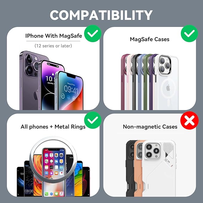 Upgraded 360° Nano Gel Vacuum Magnetic Car Phone Holder Ultra Strong Suction Magnetic Force for MagSafe, iPhone Air 17 16 15 14 13 12 Pro Max , Foldable Retractable Mount for Car/Dashboard/Gym/Mirror