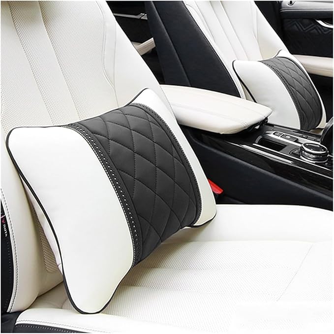 Car Pillow, Car Headrest Lumbar Pillow Seat Rest Cushion Compatible For Mercedes Benz Maybach S-Class Rest Support Pillows Accessories(Beige brown)