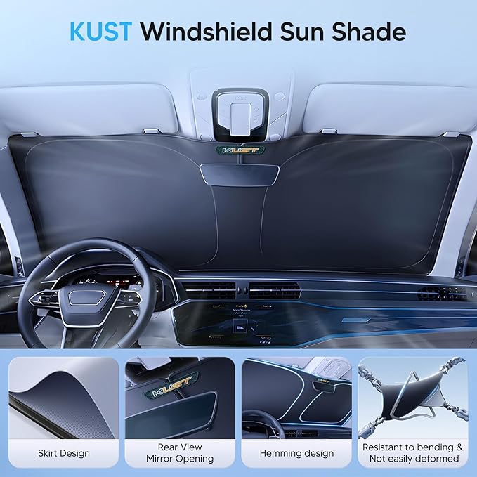 KUST Windshield Sun Shade for Chevy Spark 2013-2014 2015 2016 Window Accessories Shade Sun Visor Cover Foldable Block UV Rays