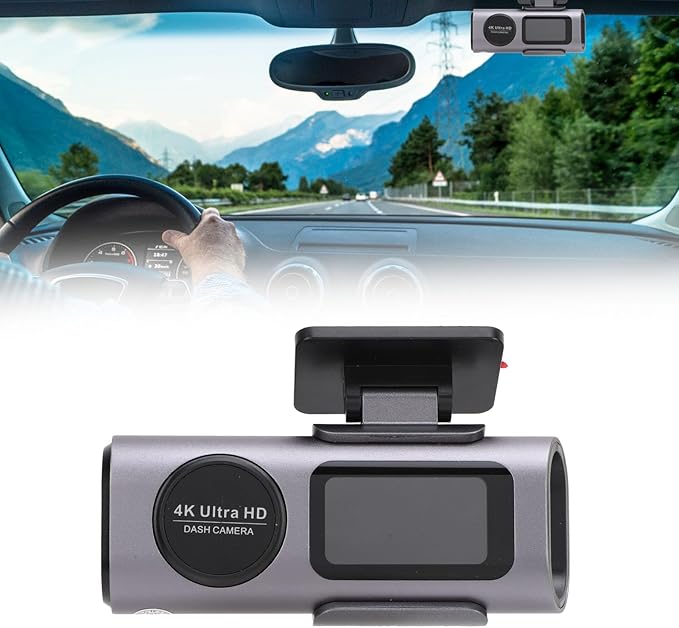 4K Front 1080P Rear Dual Dash Cam G Sensor Parking Mode Loop Recording with APP Control for Car 135° Wide Angle Night Vision Type C Interface