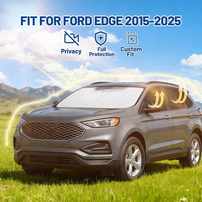 Car Window Shades Intended for Ford Edge 2015-2025, Privacy Window Covers 8PCS for Side, Rear & Windshield, Car Shield Sunshade for Privacy Protection, Heat Blocking, Camping and Parking