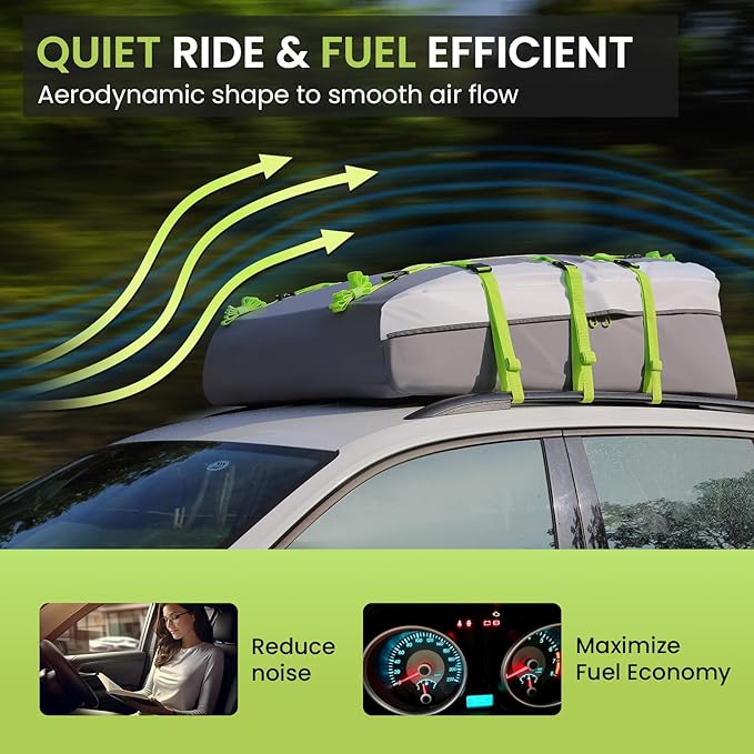 Sailnovo Rooftop Cargo Carrier Roof Bag,20 Cubic feet Soft PVC Waterproof Roof Bag for Most Vehicles with/Without Rack with Strap,Anti-Slip Mat,Padlock,Foldable Car Top Carrier for Road Trip Camping