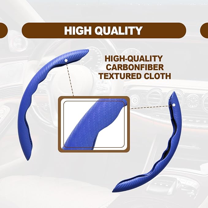Car Interior Accessories Butterfly Steering Wheel Cover Car Carbon Fiber Anti-Skid Steering Wheel Cover (Blue)