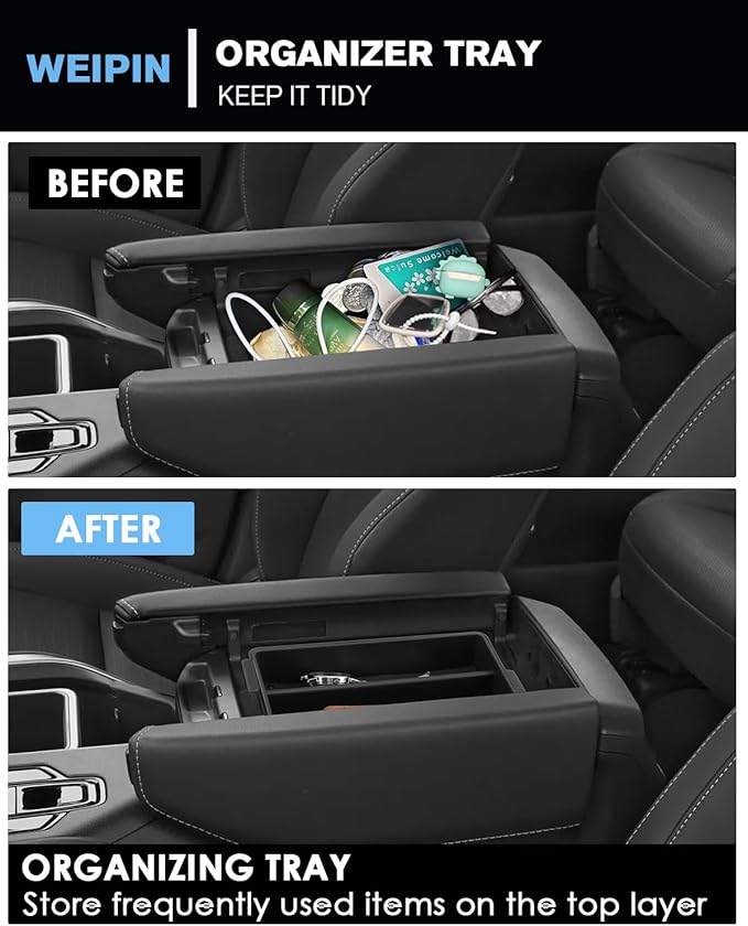 for 2PCS Double Layer Center Console Armrest Organizer ABS Materials Compatible with 2024-2026 L EXUS TX350/TX350h/TX450h+/TX500h