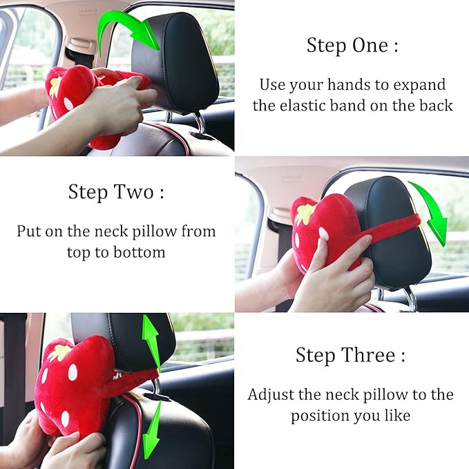Sexysamba Car Headrest Pillow,Cartoon Neck Pillow for Car,Comfortable Soft Car Seat Pillow for Driving,Head Rest Cushion,Cute Neck Pillow for Travelling and Home 2Pcs (Pink Pig)