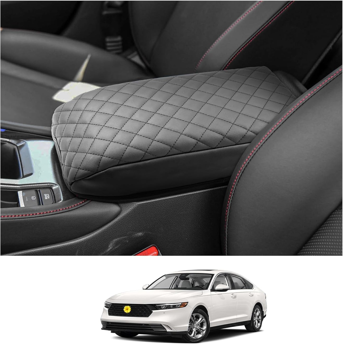 CDEFG 2023-2025 Accord Center Console Cover for 2023 2024 2025 Honda Accord 11th Gen Armrest Cover Center Console Pad Arm Rest Cushion Cover para 2023 2024 2025 Accord Hybrid Accessories