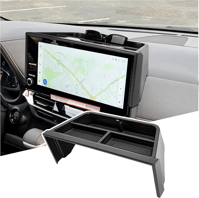 Center Console Organizer Dashboard Tray Compatible with 2025-2026 Toyota Sienna 12.3-inch Screen Interior Accessories, Dashboard Storage Organizer Box with Sunglasses Holder