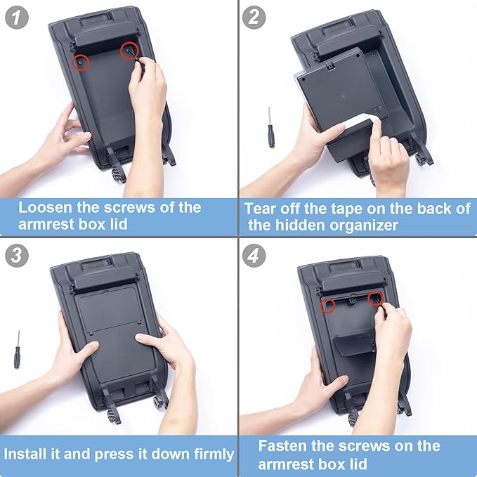 PIMCAR Center Console Hidden Organizer for Honda Accord 2018 2019 2020 2021 2022 Armrest Secret Compartment One-Touch Hidden Storage Accessories