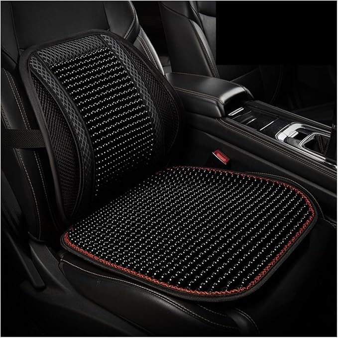 TOMSE Car Seat Chair Back Cushion for BMW X3 G01 2019 2020 2021 2022 2023 2024, Wooden Beads Ventilate Mesh Lumbar Brace Strong Durable Relieve Fatigue Summer Interior Accessories,A-Waist Cushion
