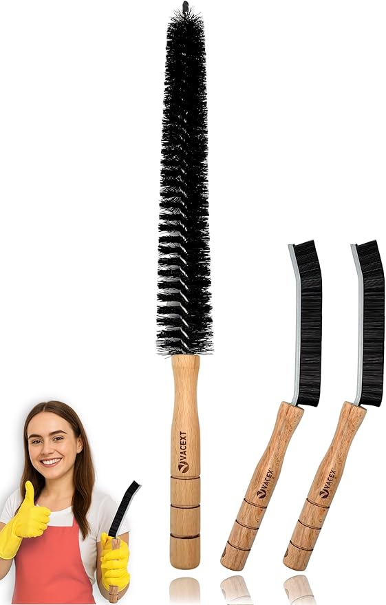 Dryer Lint Brush Vent Trap Cleaner, Refrigerator Condenser Coil Brush & Crevice Gap Cleaning Brush (2PCS) for Household Use - Grout Scrub Brush, House Cleaning Supplies, Home Essentials