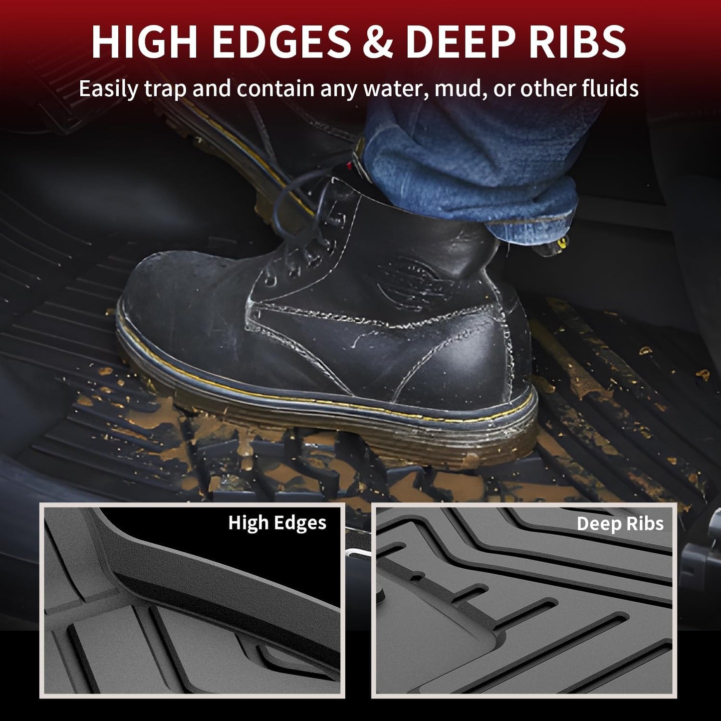 LASFIT Floor Mats for Lexus RX 2022 2021 2020 2019 2018 2017 2016 RX350 RX450h, All Weather Floor Liners Custom Fit TPE Car Mats Front & Rear Mats, Black