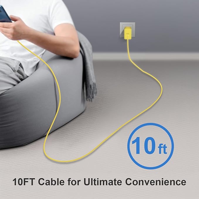 USB C Charger Type C Charger Fast Charging 10FT 45W Samsung Chargers 2-Pack with iPhone Air/17/17 Plus/17 Pro/17 Pro Max/16/16 Plus/16 Pro/16 Pro Max/15/15 Pro Max/iPad Pros/Galaxy S25 S24(Yellow)