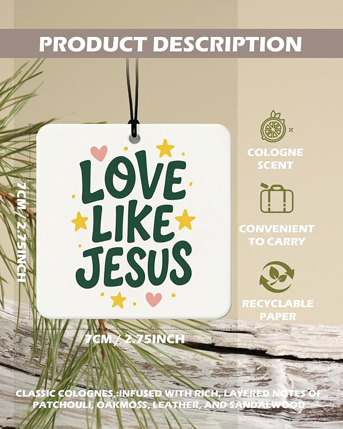 Sage Green Christian Square Citrus Car Air Freshener 4 Pcs, Green Coquette Bow Religious Hanging Air Freshener for Cars Bathroom Dorm Books Decor, Girly Christian Accessories Gifts for Women