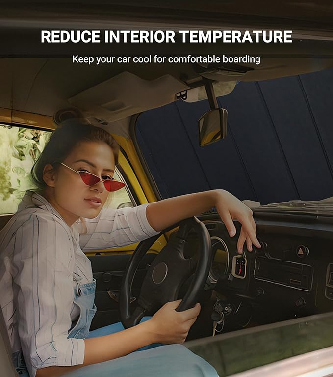 Windshield Shade for Jeep Wrangler JL 2018-2026, Gladiator 2020-2026 Sunshade- Safeguard