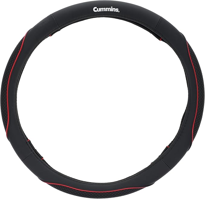 Cummins CMN35392 Navigator 18-Inch Steering Wheel Cover Leather Semi Truck Interior Accessories for RV and Big Rig-Black