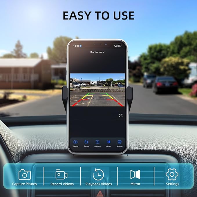 eRapta Wireless Backup Camera, WiFi Magnetic Solar Rear/Front View Camera with BSD, Li-ion Battery, Night Vision for Hitching Gooseneck Horse Boat Travel Trailer/Fifth Wheels/RV/Camper for iPhone