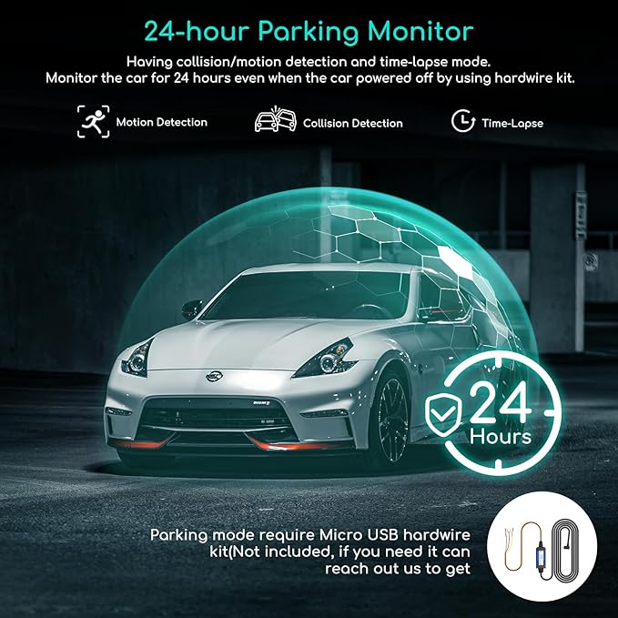 COOAU 4K Dash Cam with 256GB Card & GPS Wi-Fi, D30S Dual Dash Cam Front and Inside 2.5K+1080P, Dashcam with Infrared Night Vision, Dash Camera with 4 IR LEDs, G-Sensor, Parking Mode, Loop Recording