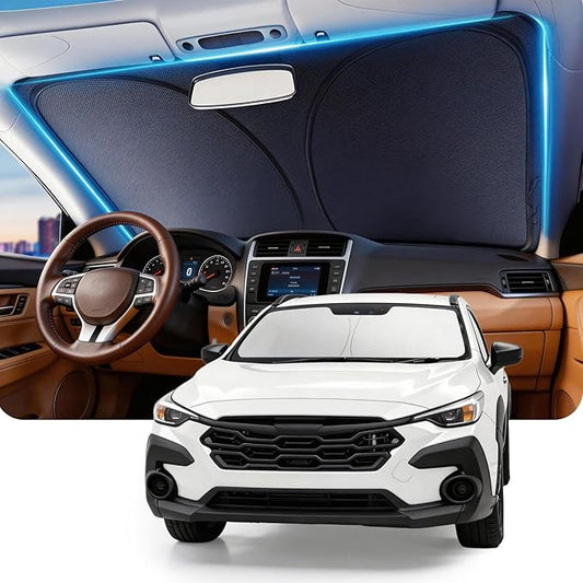 DMJN Windshield Sun Shade for Su-baru Crosstrek (2018-2026), Car Sunshade for Front Windshield [100% Efficient Block UV & Scorching Sun] UPF50+ Heat Block - Protect Interior & Keep Cooler