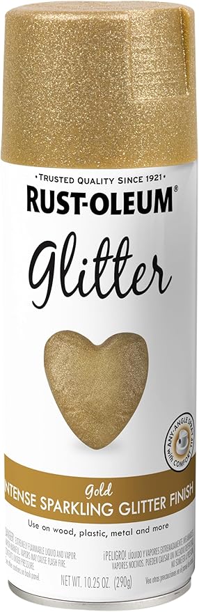 Rust-Oleum 301495 Specialty Glitter Spray Paint, 10.25 oz, Gold