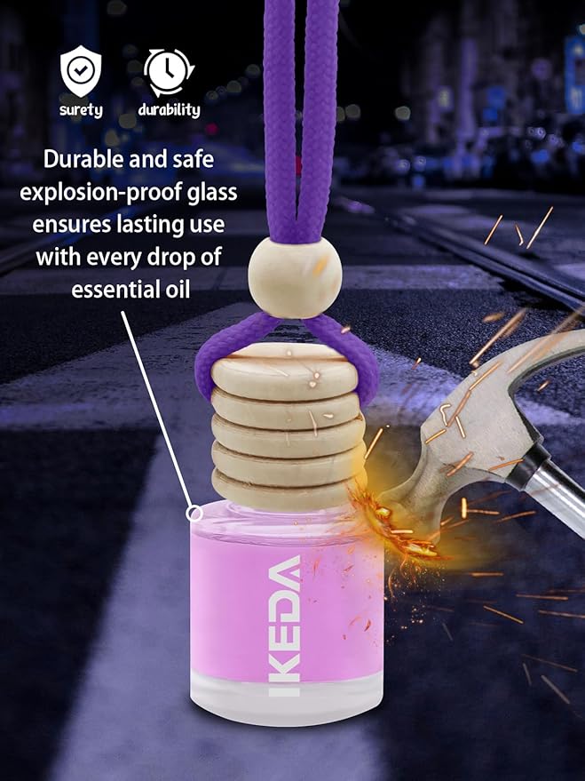 Ikeda Car Air Freshener: Hanging Car Smell Air Freshener | 10ml Hanging Car Perfume | Long Lasting Fragrance | Strong Scents Diffuser for Auto Home (White Peach|Circular)