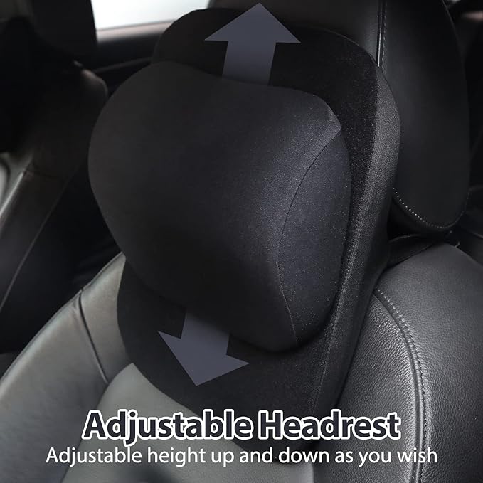 ZATOOTO Adjust Height Car Neck Pillow, Memory Foam Headrest Neck Support Pillow Adjustable Neck Pain Relieved Headrest Driving Seat Cervical Support