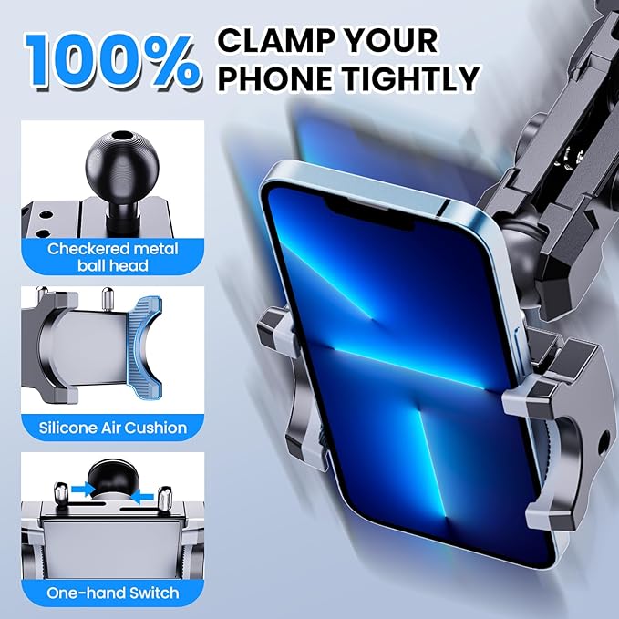 DIAMOOKY Upgraded Metal Phone Mount for Jeep Wrangler JL JLU 2018-2023 and Gladiator JT 2020 2021 2022 2023 Phone Holder Dash Mount System Kit Dashboard Accessories Driver Side (Not for 4xe)