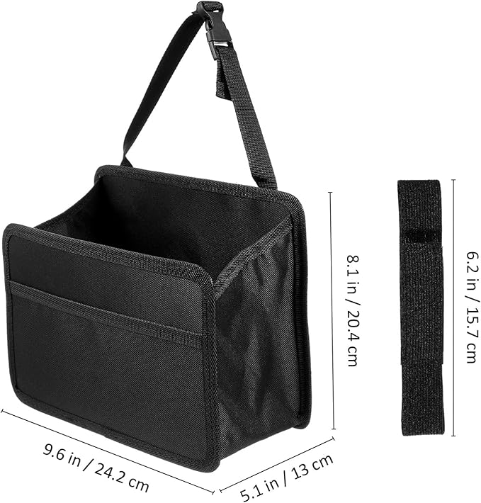 iplusmile Car Storage Hanging Bag Collapsible Trash Bin Foldable Garbage can Organizer for Backseat with Multiple Pockets 5.3X6.7X5.3 Inches Car Bag Organizer for Travel and Daily Use