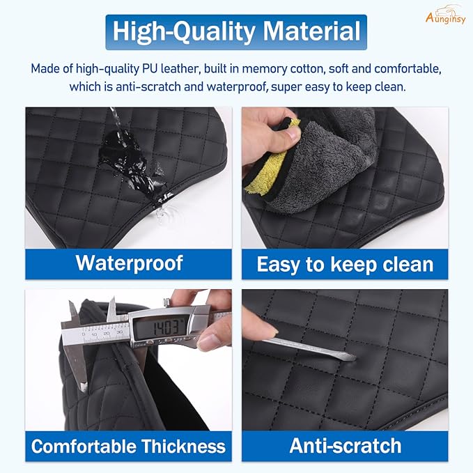 Aunginsy Car Leather Center Console Protector Cover Compatible with Kia Telluride 2020-2026 Center Console Armrest Seat Box Cover Cushion Lid Protector Pad Waterproof Anti-Scratch Interior Accessories
