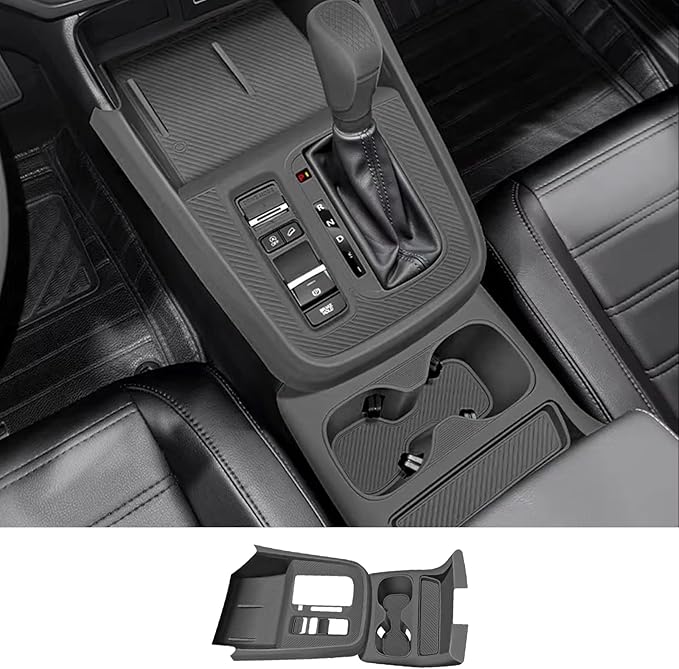 Temmis Center Console Silicone Organizer with Cup Holder for Honda CRV 2023-2026 (Gasoline Version), Full-Wrap Center Consel Electrostatic adsorption Cover for Honda CRV-Black