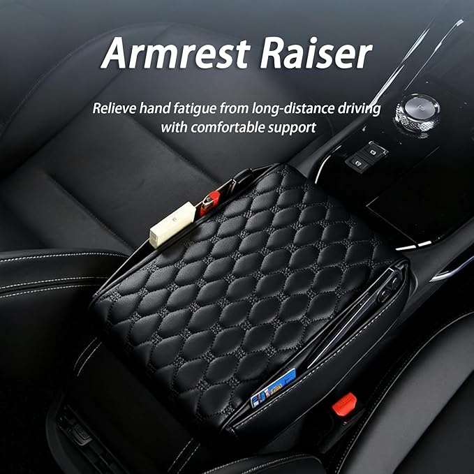 Car Center Console Cover for KIA Sorento (7seats) 2013-2014, Thick Armrest Cushion Pad with Side Storage Pockets, Center Console Protector, Arm Rest Cover for Cars, SUVs & Trucks