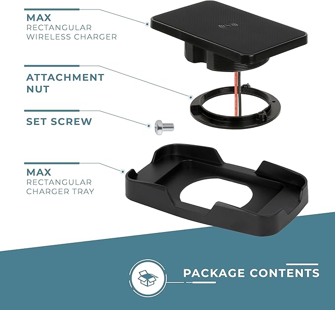 Manufacturers’ Select ITC MAX Rectangular Wireless Phone Charger for Boat/RV/Golf Cart. Waterproof Secure Charging
