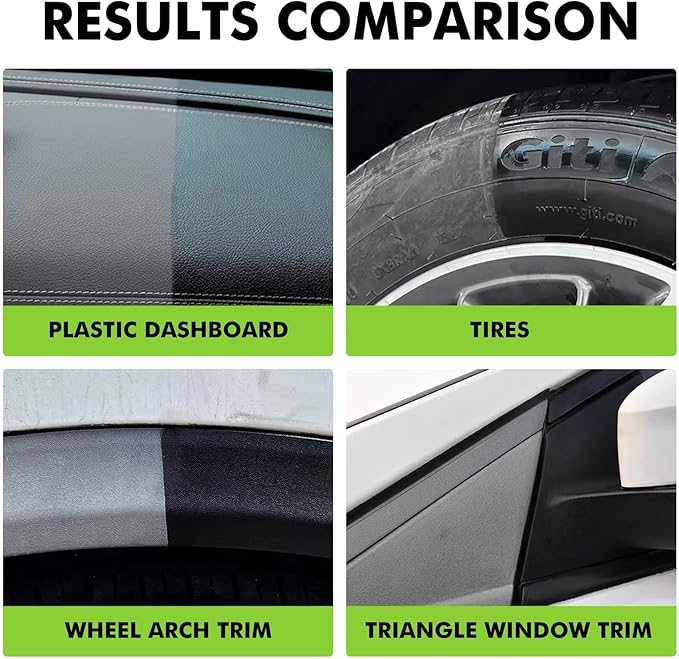 Plastic Restorer,Black Trim Restorer-UV Protection & Dirt,Add Shine and Protect Exterior Trim with Durability,Plastic Restorer for Cars Black Exterior & Interior Care for Detailing,10.15 FL OZ