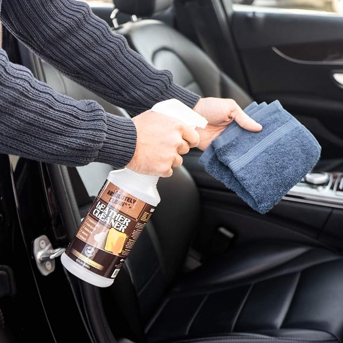 Amazing Leather Cleaner/Conditioner/Deodorizer | Powerful, Natural Enzyme Cleaner | USA Made | Great for Leather & Vinyl, Furniture, Boots, Purses, Clothing & More Removes Stains Spray & Wipe (32oz)