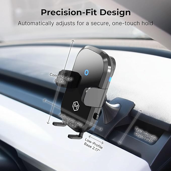 Wireless Car Charger Mount - Auto Scan & Auto Grip Car Phone Mount - Compatible with iPhone 14/15/16/17/Galaxy, Smartphones - Fast Charger Car Mount Accessories for Tesla’s Dash/Center