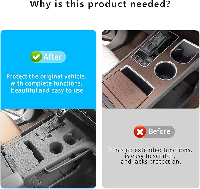 Center Console Cover with Organize for Toyota Sienna 2021-2026 Central Control Gear Shift Panel Trim Cover Silicone Panel Frame(Gray)