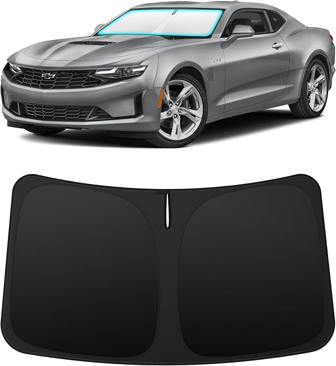 INSAUTO Custom Fit Windshield Sun Shade Accessories for Chevrolet/Chevy Camaro 2016-2024, Foldable Front Window Sunshade, UV & Heat Reflector, Keeps Interior Cool, Includes Storage Bag