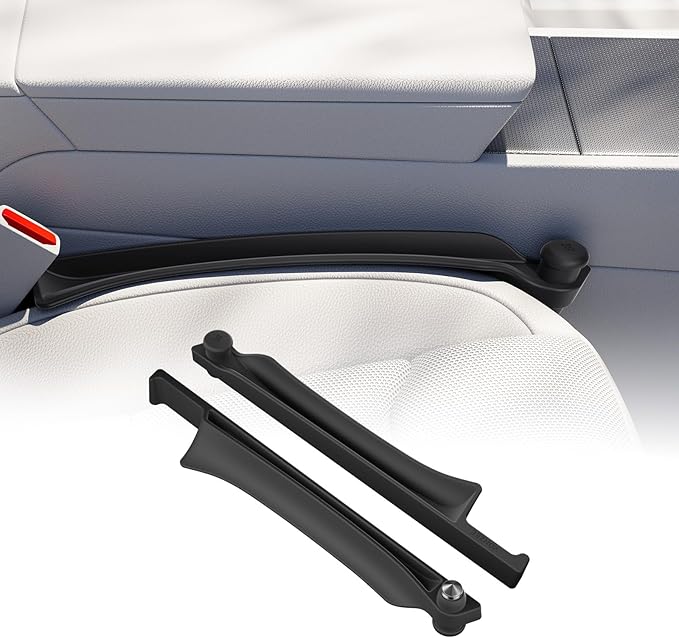 YONZEE Car Seat Gap Filler with Emergency Window Breaker, Premium Silicone Seat Gap Organizer, Prevents Items from Falling, Universal Fit for All Cars, 2 Pack