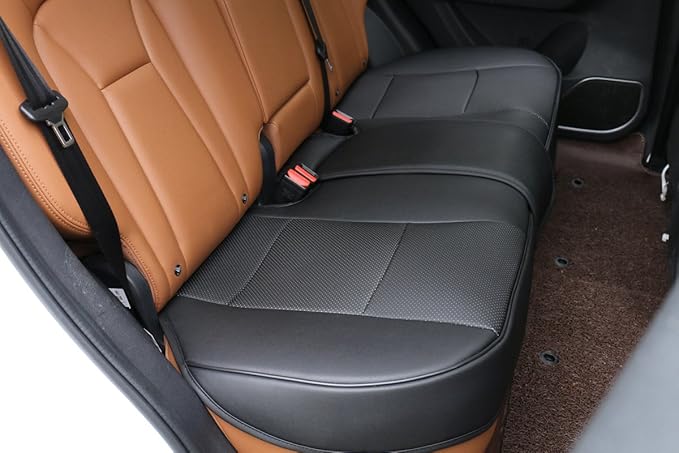 1 Pack Scalable (Adjustable Length (49-55'') Back Seat Cover Car Seat Cover Seat Protector Rear Seat Bottom Cover Fits 90% of car - for Seat Bottom Only (Black - Rear seat)