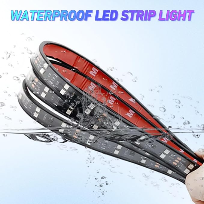 Car Led Lights Waterproof Truck Bbed Light Strip Car Underglow Lights Interior Running Board Lights for Trucks Led Tailgate Light Bar 60 inch 12V LED Lights (Without Remote Control, 120cm)