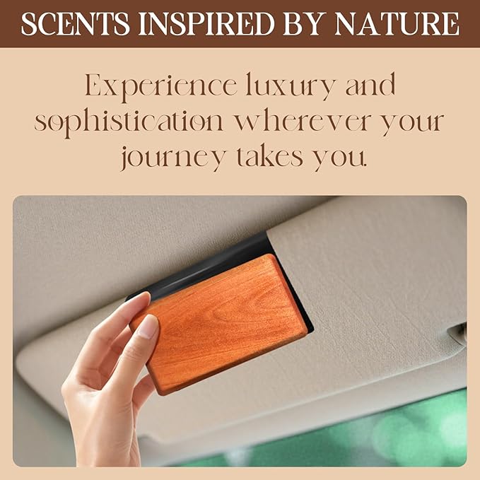 Car Air Freshener - Wood Air Freshener - Car Odor Eliminator - Long Lasting Scent - Auto Accessories -VISOR CLIP INCLUDED (Cabana-Amber-Pine)